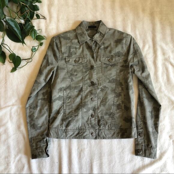 ATM Camo Print Army Green Trucker Jacket - Picture 2 of 7